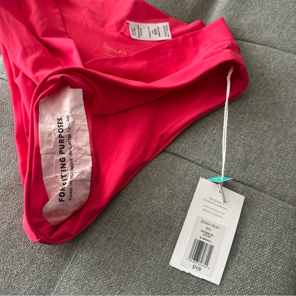 Swim Systems Bikini Bottom Delfina V-Front - B325 - Watermelon warm NEW SIZE XS - Picture 6 of 7